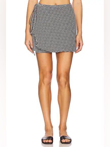 Hunza G Black And White Mini Wrap Skirt